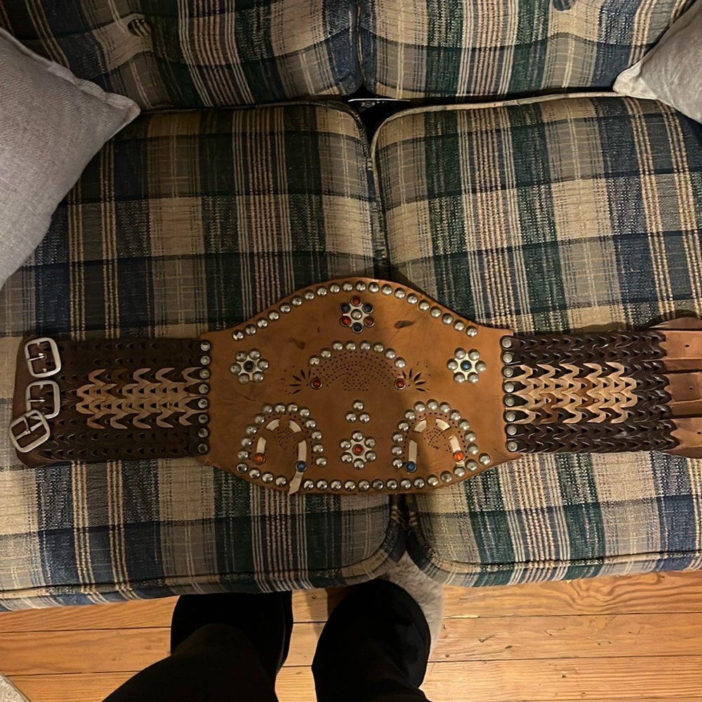 VTG 1950s/60s Leather motorcycle kidney belt
